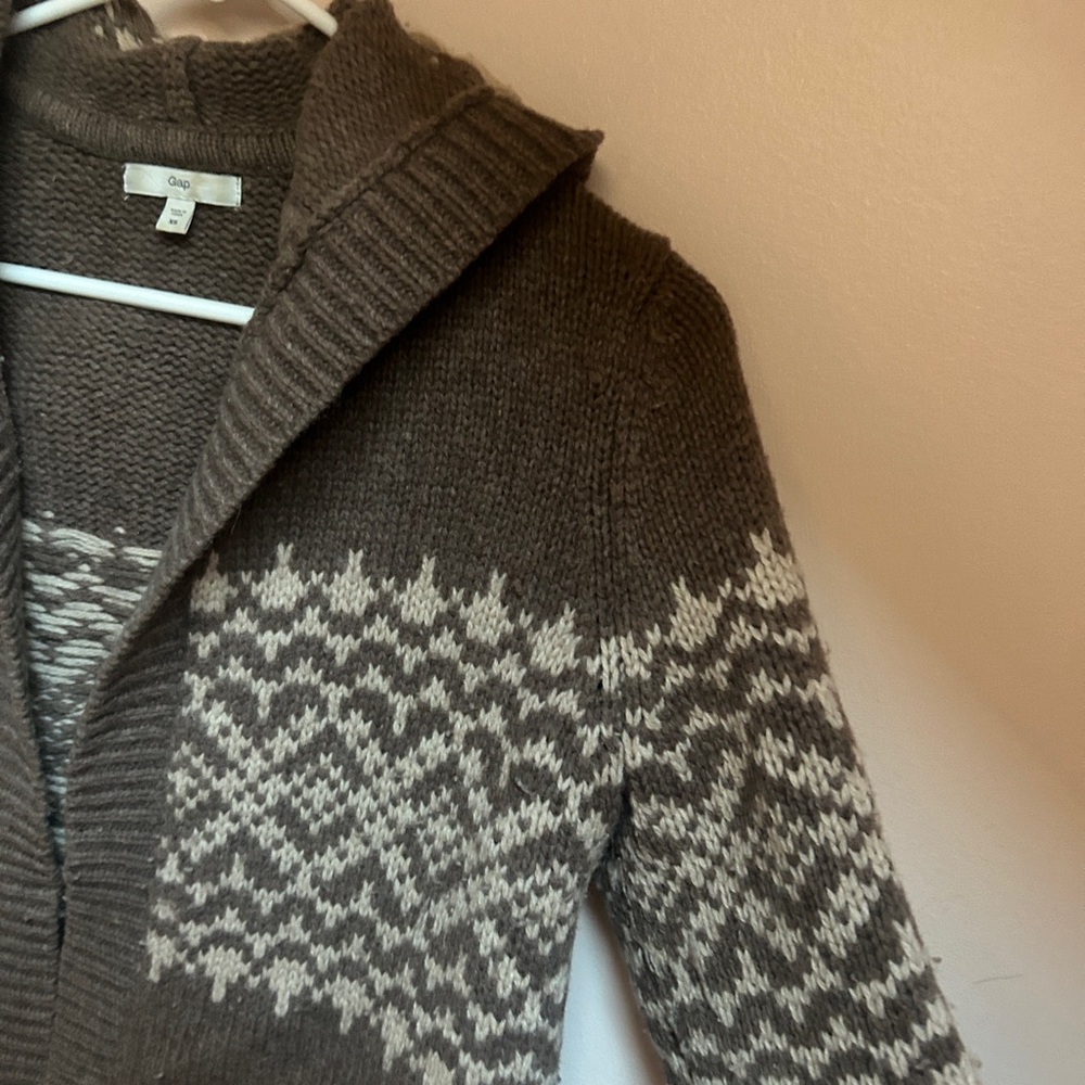GAP Brown and White Wool blend Cardigan Women’s XS - Picture 3 of 12